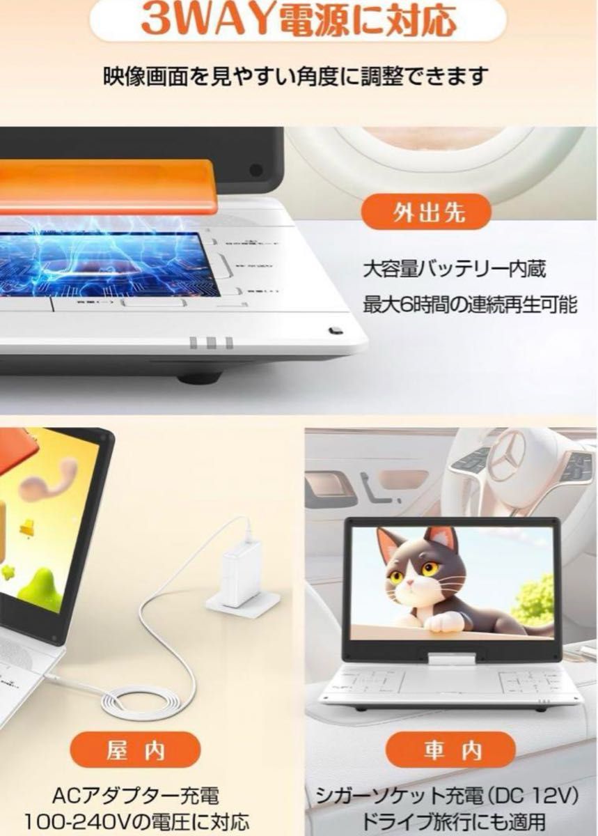 2025年業界革新 目の保護モード搭載】ポータブルDVDプレーヤー 2025年業界革新 目の保護モード搭載】ポータブルDVDプレーヤー