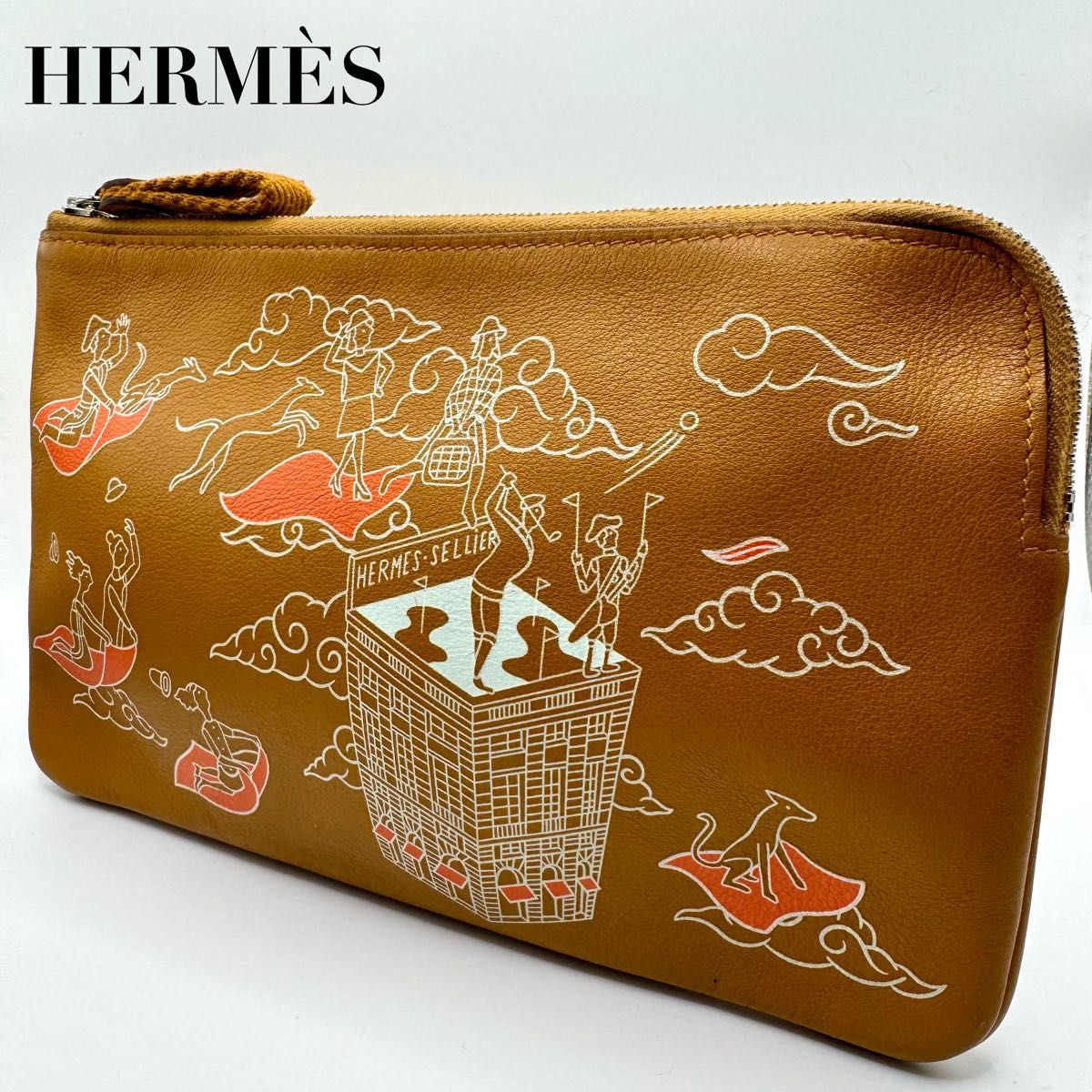 洗練さと共に☆HERMES ポーチ HERMS エルメス ポーチ 小物入れ ポケットロング エルメスの