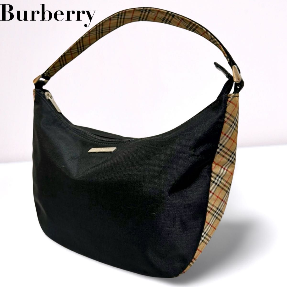 バーバリーバック.ノバチェックナイロンブラックロゴ Burberry バーバリー ワンショルダー ショルダーバッグ ノバ