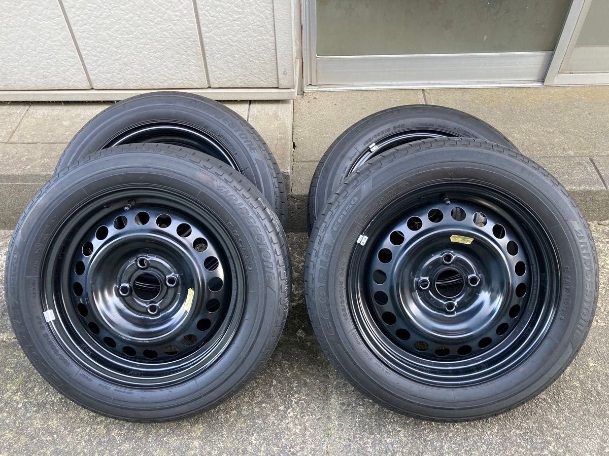 ホンダ純正ホイールタイヤセット 185/60R15 フイット後輪装着品③ 3/4本目】ホンダ純正スチールホイールタイヤセット(185/60R15