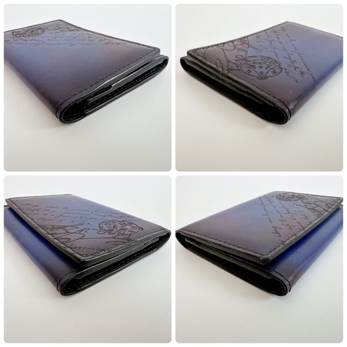 未使用品✨Berluti レザーカードケース カリグラフィ 名刺入れ グレー系 ベルルッティ カリグラフィ スクリットレザー カードケース 名刺