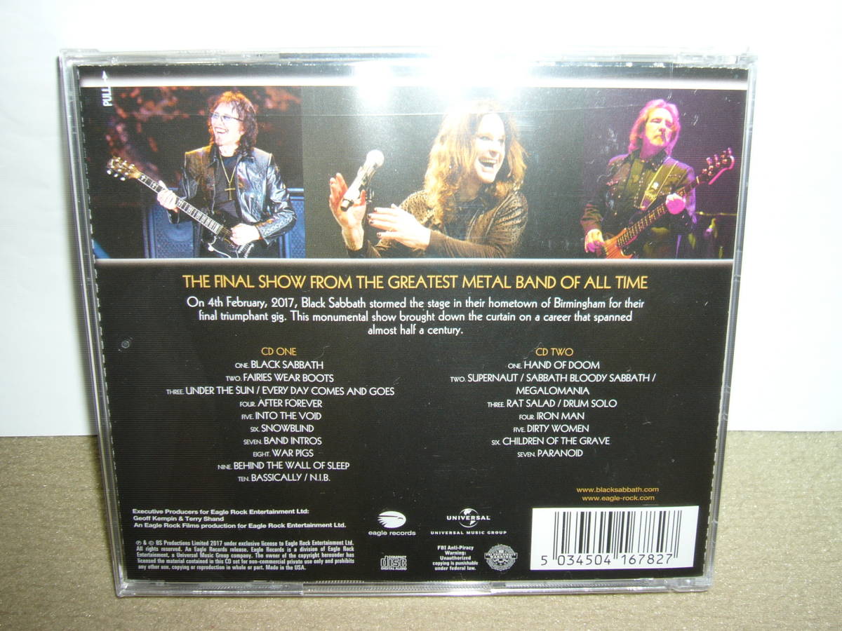 Iommi/Butler/Osbourne準オリジナル編成 最後のライヴ　傑作「The End」二枚組輸入盤　未開封新品。_画像2