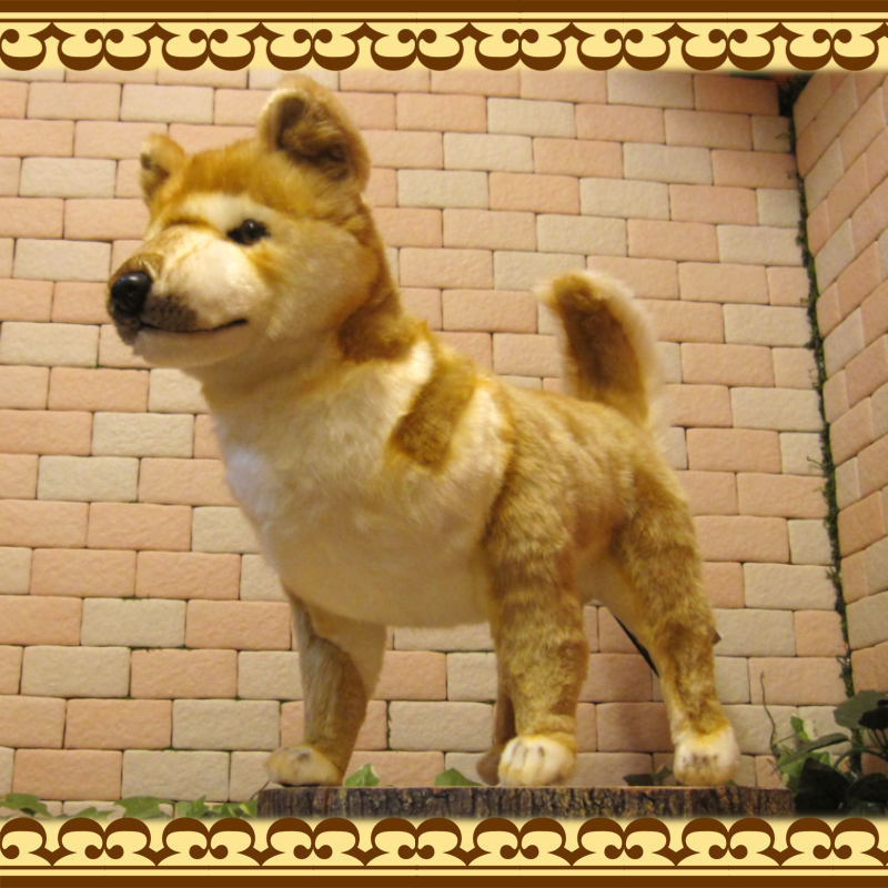  dog. ornament real .. dog big size soft toy dog ... objet d'art interior figure ....