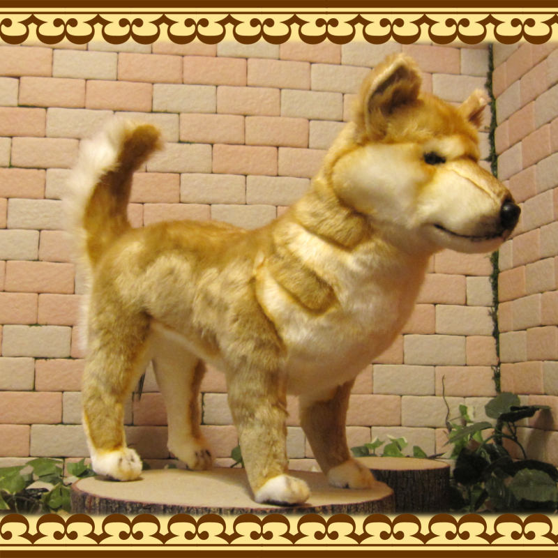  dog. ornament real .. dog big size soft toy dog ... objet d'art interior figure ....