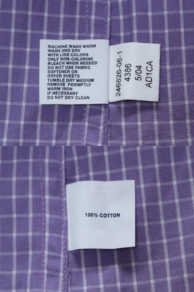 デッドストック 00s ビンテージ GAP ギャップ チェック柄 紫 メンズ 長袖 BD シャツ US- S サイズ ( 日本 XL )_画像5