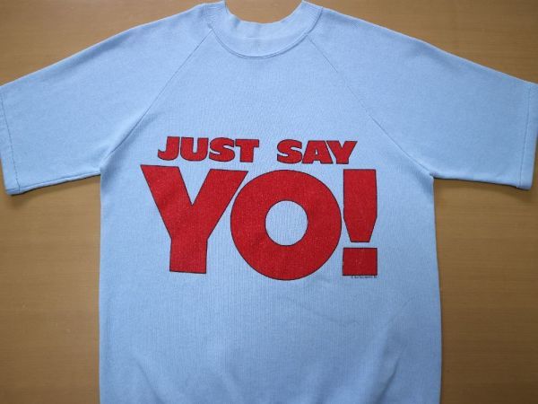 配送員設置 YO SAY JUST ビンテージ 80'S USA製 ! スクール オールド ヒップホップ / サイズ US-M メンズ Tシャツ 半袖 スウェット 文字、ロゴ 配送員設置 YO SAY JUST ビンテージ 80'S USA製 ! スクール オールド ヒップホップ / サイズ US-M メンズ Tシャツ 半袖 スウェット 文字、ロゴ