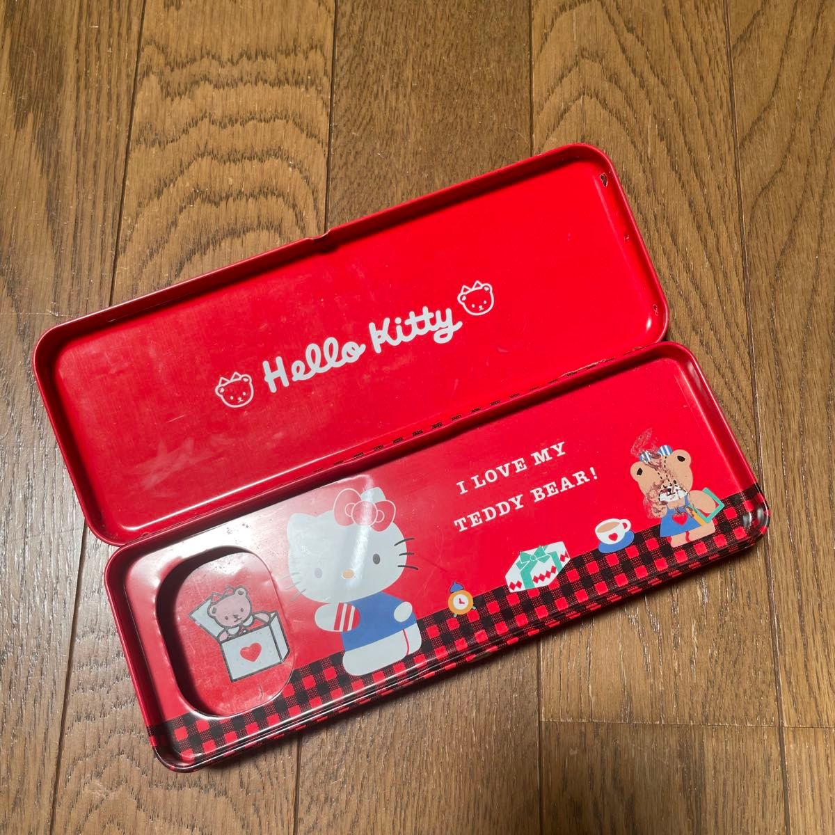 キティ スタディセット 1988年 昭和レトロ レア 缶ペンケース 文房具セット ハローキティ 缶ケース 筆箱 レトロサンリオ 80s 当時物 昭和