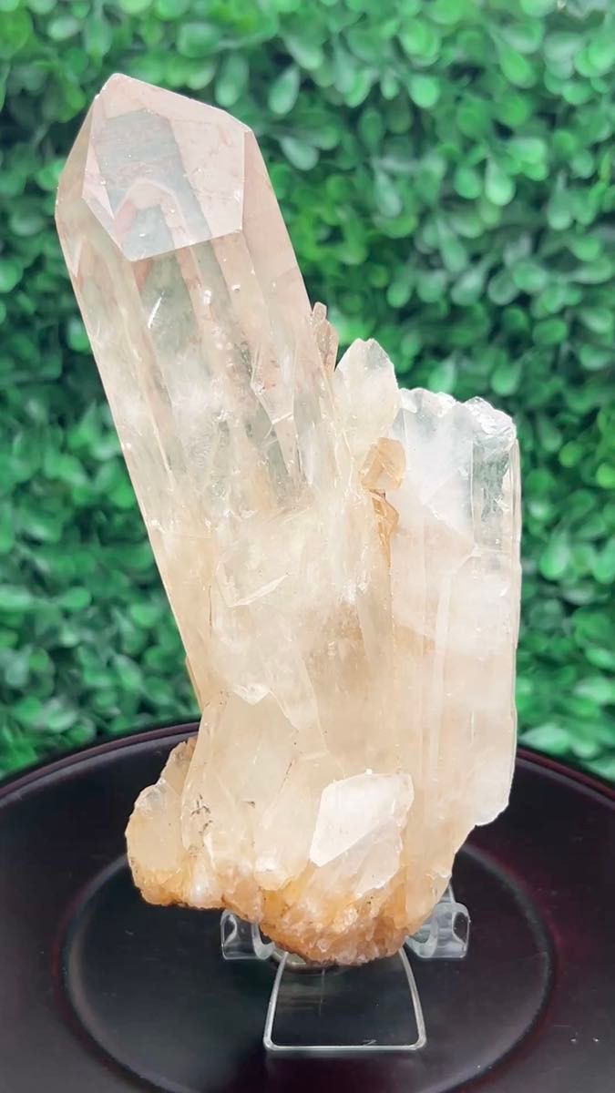 天然ヒマラヤ水晶クラスター 高透明 マニカラン産 高品質 置物 パワーストーン 浄化 台座付き