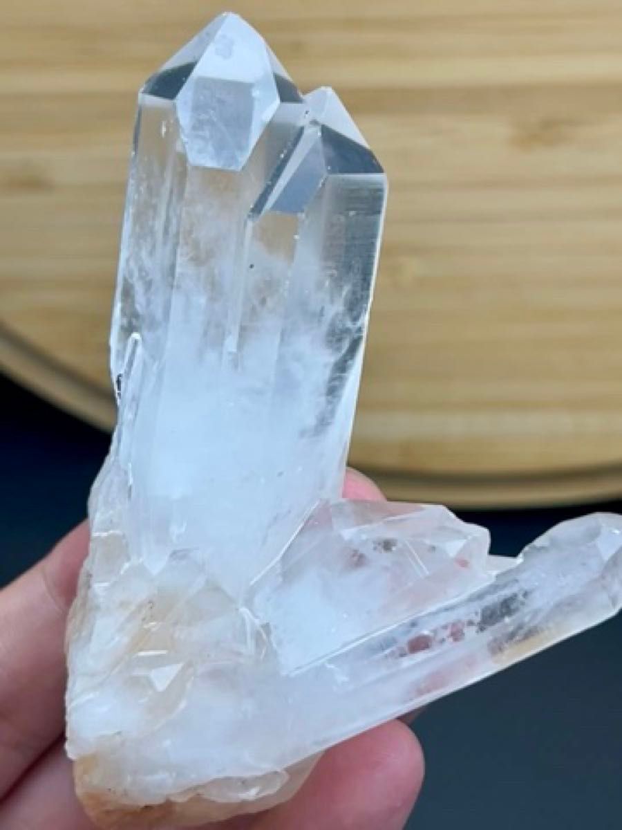 天然ヒマラヤ水晶クラスター マニカラン産 高品質 置物 パワーストーン 浄化 台座付き