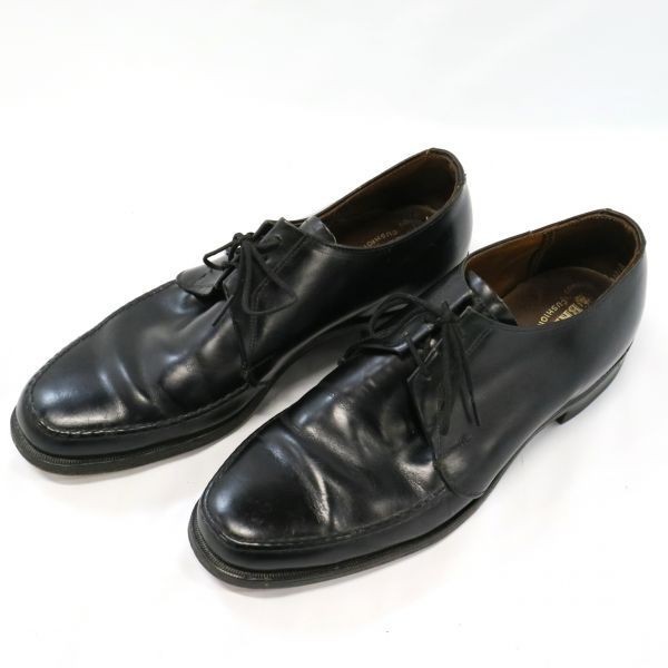 【はこぽす対応商品】 (485) 黒 レザーソール 革靴 ヴィンテージ ヴァンプレザーシューズ ブレント BRENT 60s 中古 ZZ4528 古靴 26.5cm