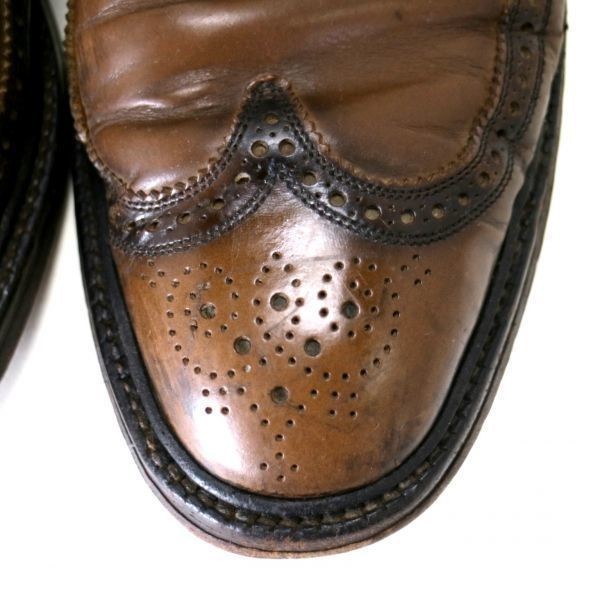 ウィングチップレザーシューズ IMPERIAL インペリアル レザーソール 外羽根 革靴 ブラウン (US10 B ≒ 28cm幅狭) Z3074_画像9