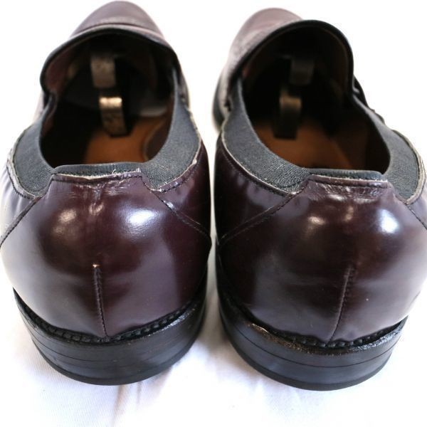 USA製 ALLEN EDMONDS アレンエドモンズ レザーローファー レザーソール 革靴 バーガンディ（US 10 1/2 C）大きいサイズ 中古 古靴 Z3915_画像9