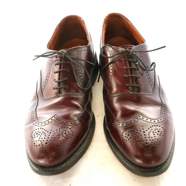 USA製 BOSTONIAN ボストニアン ウィングチップ レザーシューズ レザーソール 内羽根式 革靴 バーガンディ（US 9 D） 中古 古靴 Z4084_画像1