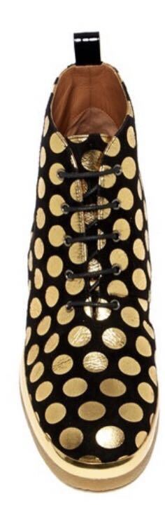 Emporio Armani Black Gold Spot Leather Ankle Boots ブラックゴールドスポットレザーアンクルブーツ サイズ37_画像2