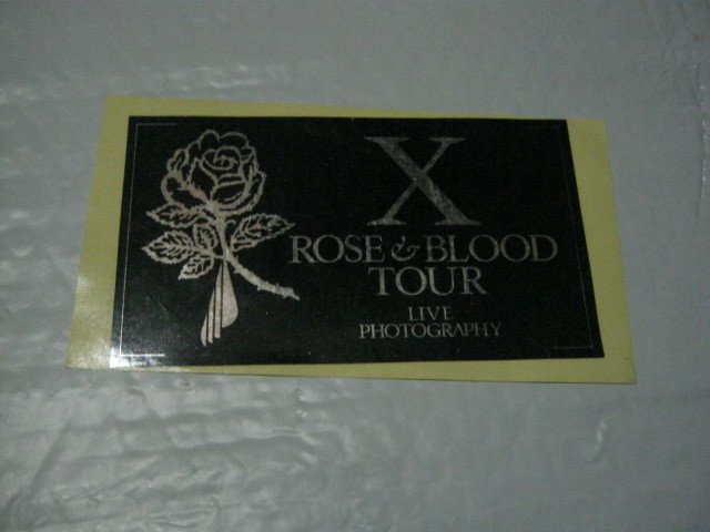 X エックス / ROSE & BLOOD : LIVE PHOTOGRA ステッカー X JAPAN YOSHIKI HIDE TOSHI TAIJI PATA_画像1