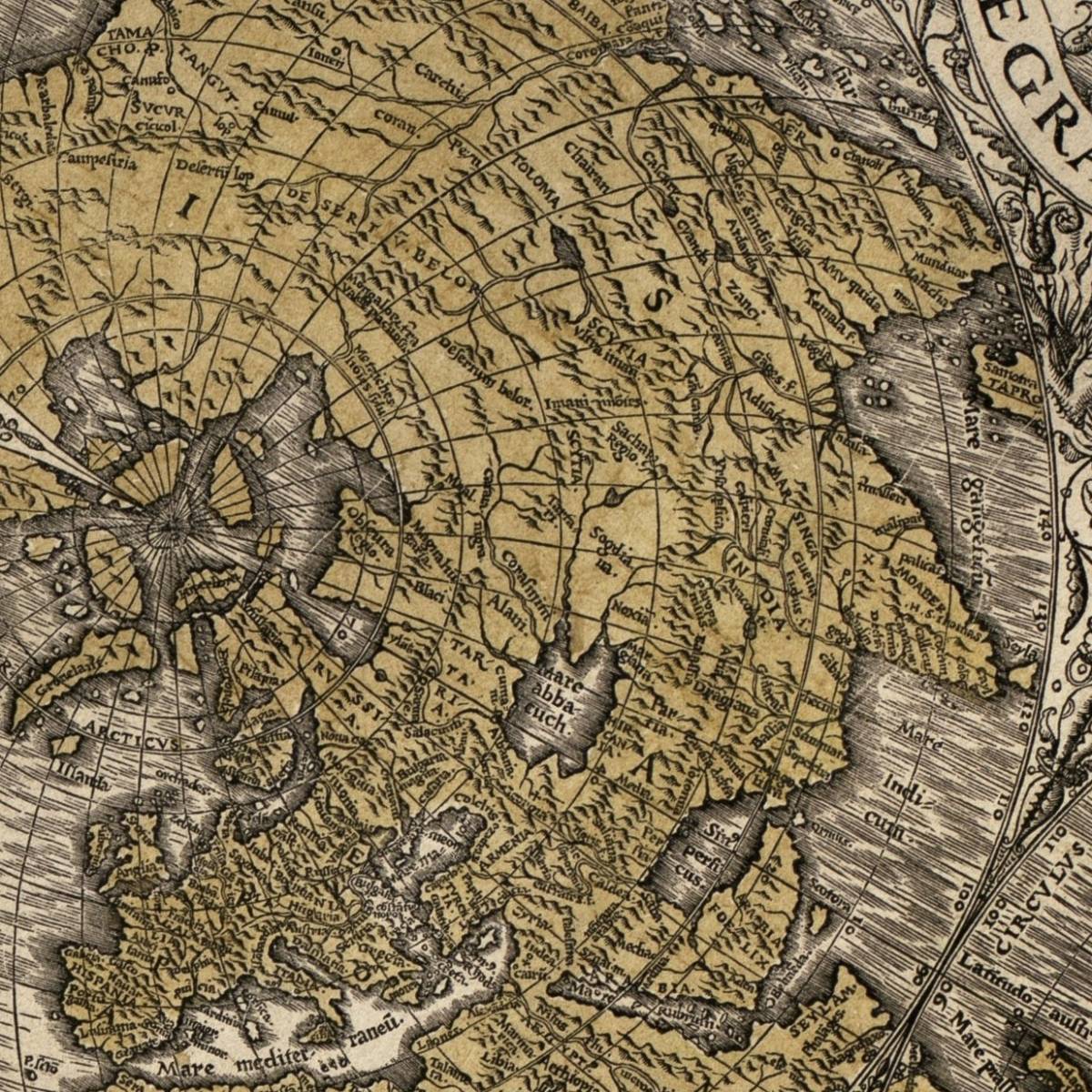 ヤフオク 1531年16世紀 世界地図 ビンテージイラスト 光沢