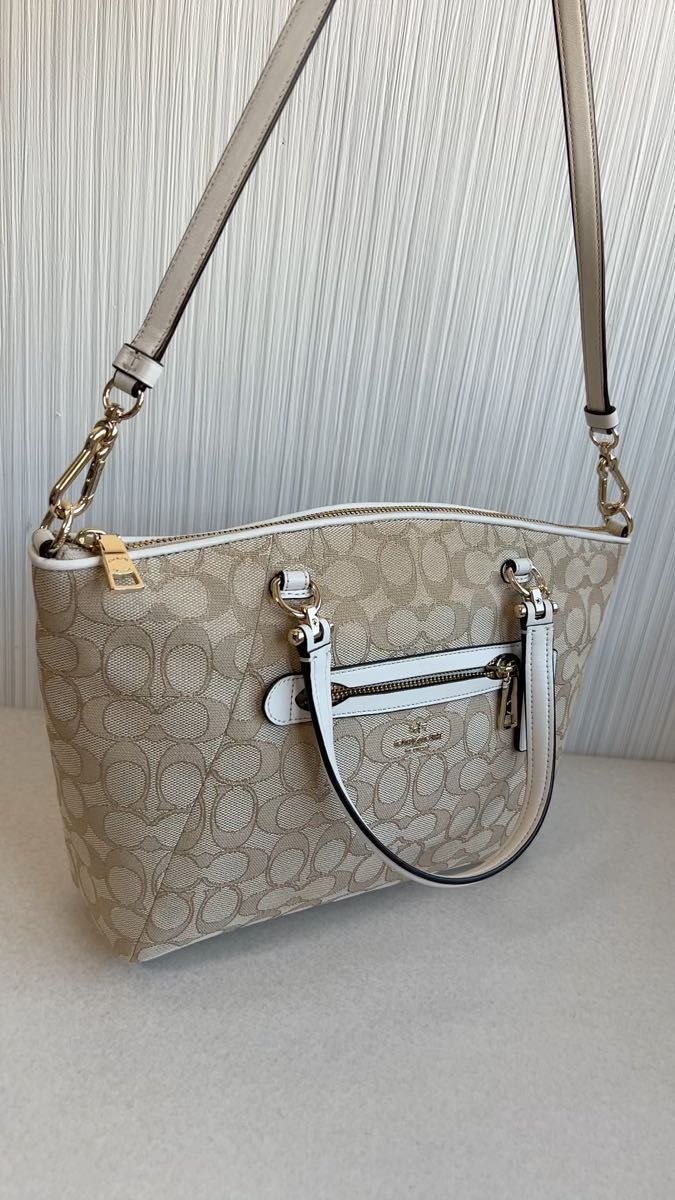 COACH 2way ショルダーバッグ トートバッグ キャンバス レザー