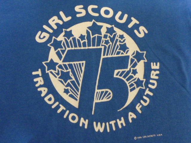 USA古着　Tシャツ 80s GIRL SCOUTS SMALL 青 ブルー アメリカ製 ガールスカウト_画像5