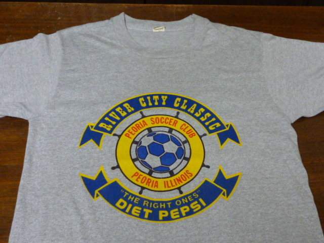 USA古着　Tシャツ 80s SCREEN STARS M 38-40 グレー SOCCER CLUB サッカー スポーツ_画像10