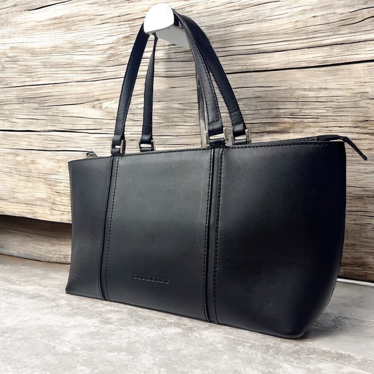 Burberrys バーバリー ビジネスバッグ ハンドバッグ ブラック メンズ 美品 BURBERRY バーバリー ビジネスバッグ ハンドバッグ 横長 本