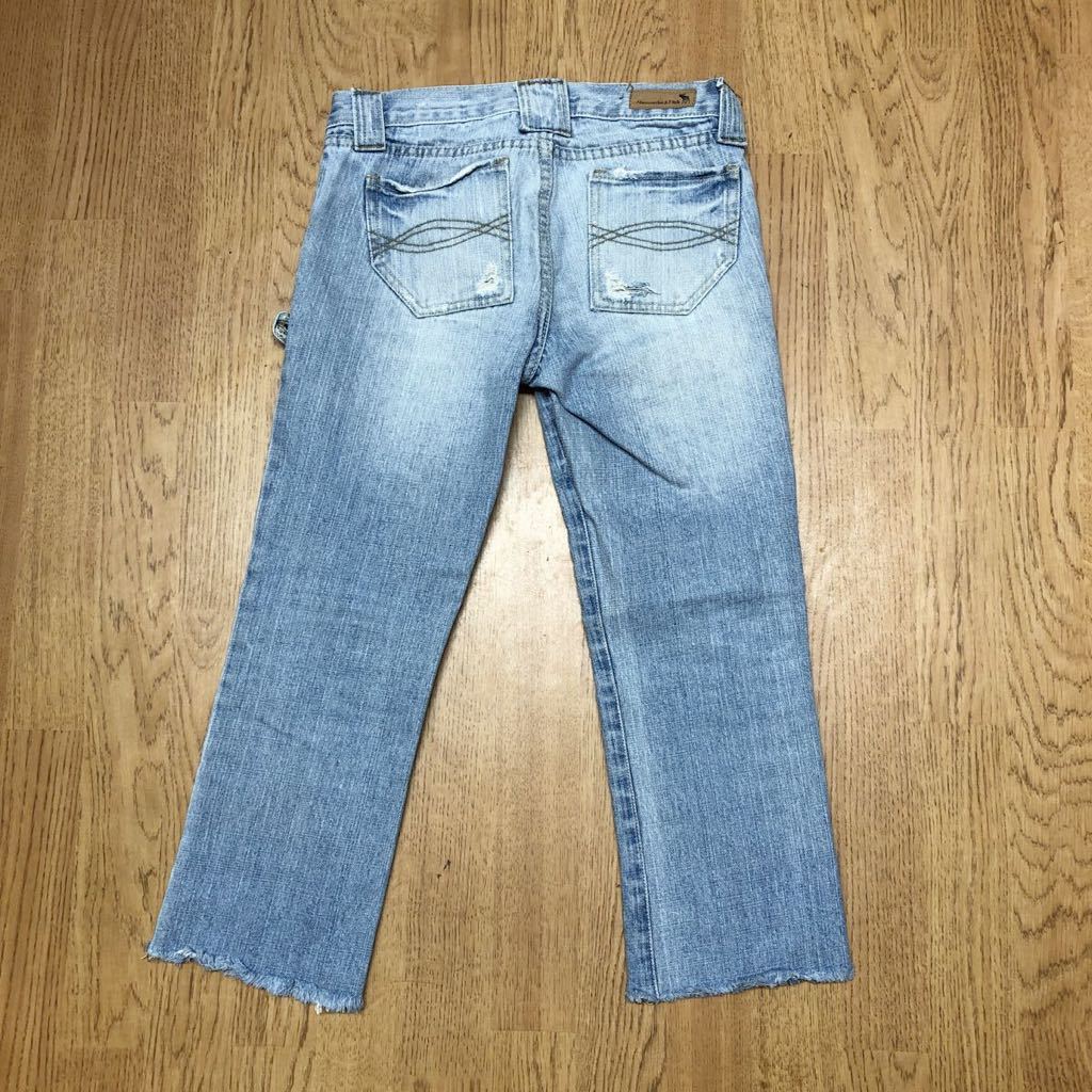 【Abercrombie&Fitch】アバクロンビー＆フィッチ / レディース 0 デニムパンツ クロップド丈 カットオフジーンズ ダメージ加工 古着 USED_画像7