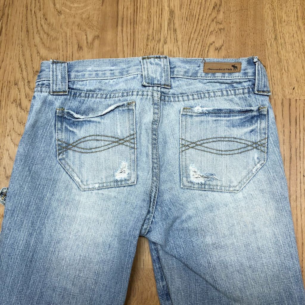 【Abercrombie&Fitch】アバクロンビー＆フィッチ / レディース 0 デニムパンツ クロップド丈 カットオフジーンズ ダメージ加工 古着 USED_画像8