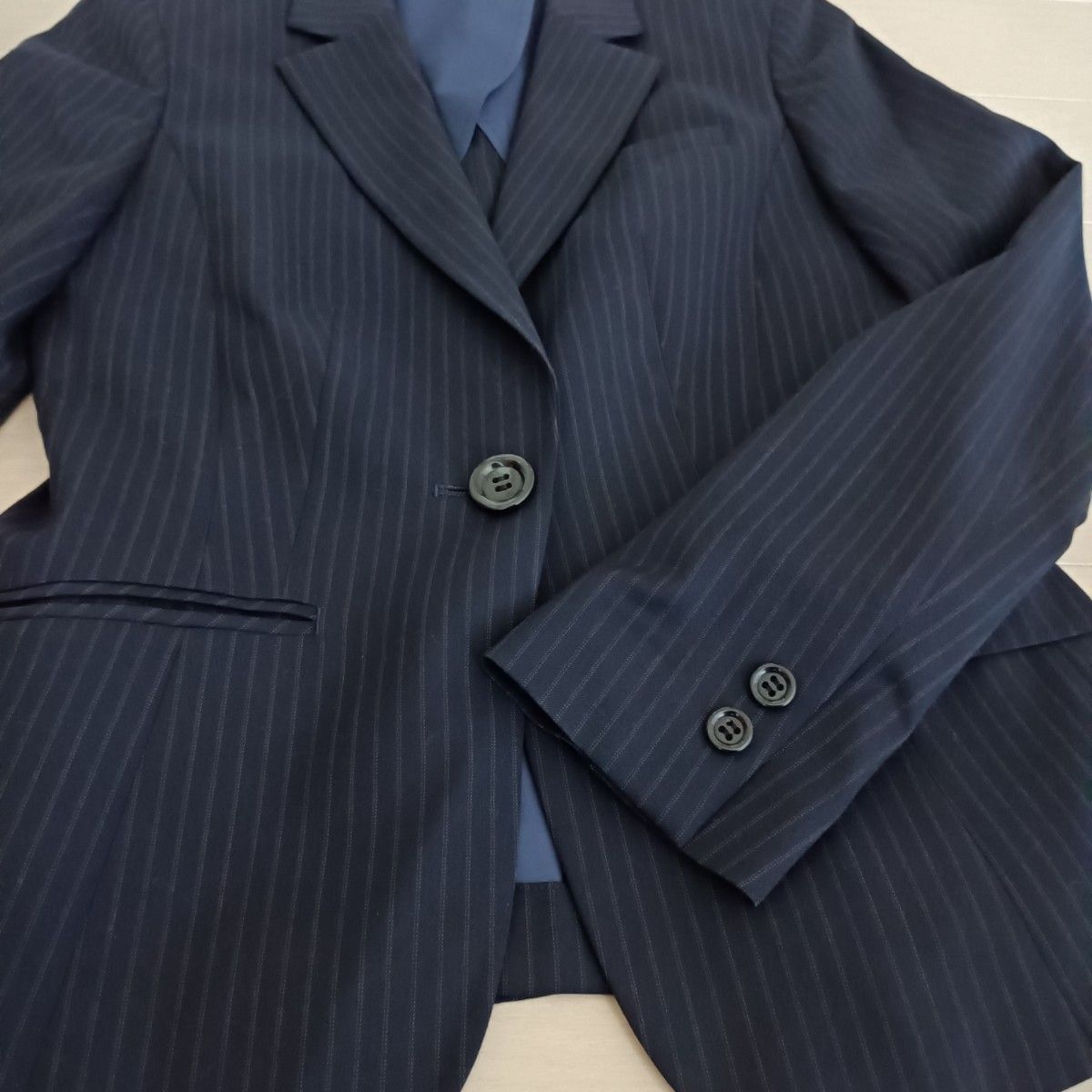 アンカーウーマン スーツ セットアップ ストレッチ 紺 13号 洋服の青山 2101 ANCHOR WOMAN アンカーウーマン 洋服の青山 セットアップ