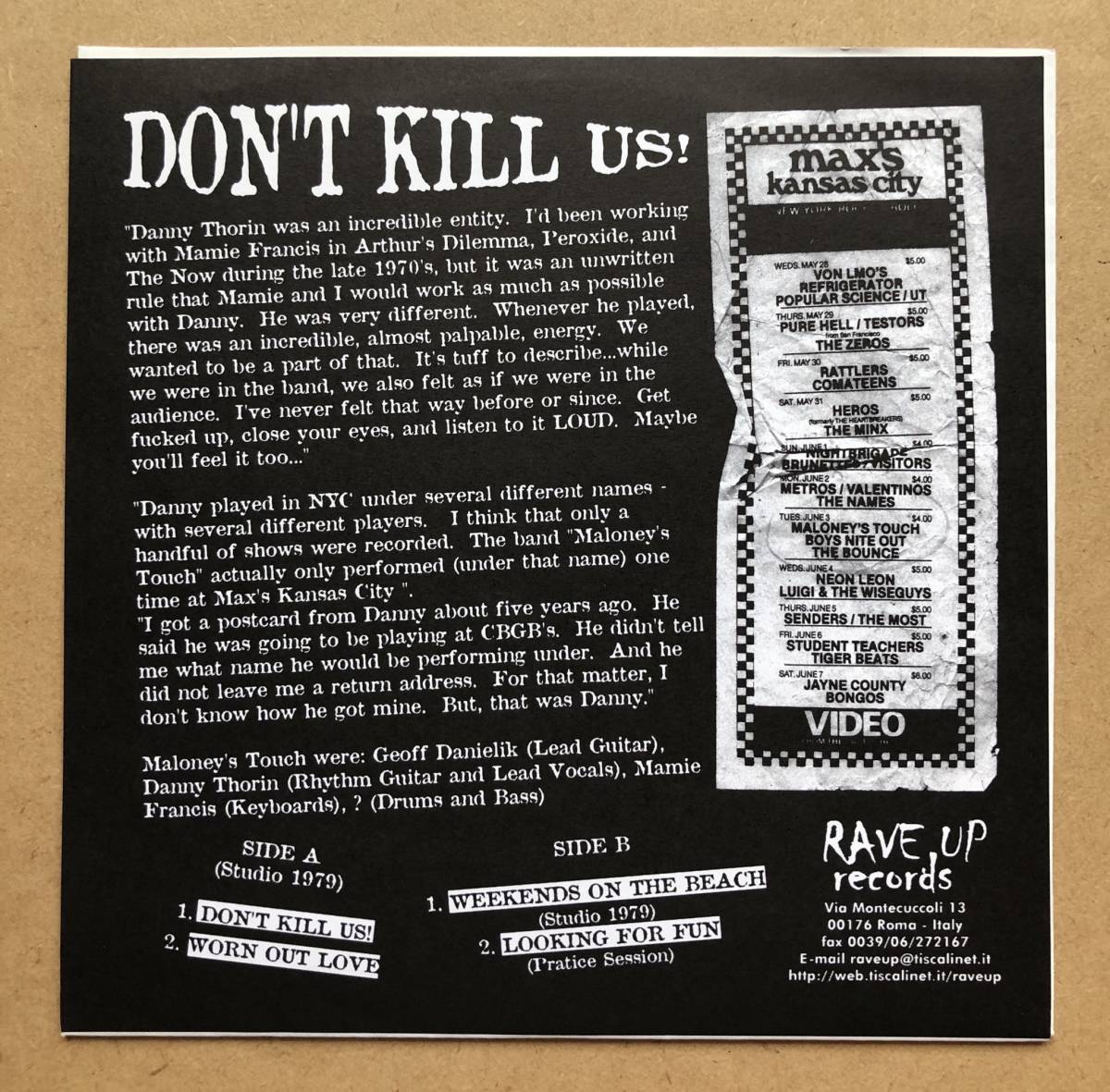 MALONEY'S TOUCH / DON'T KILL US RUG-02 PUNK パンク_画像2