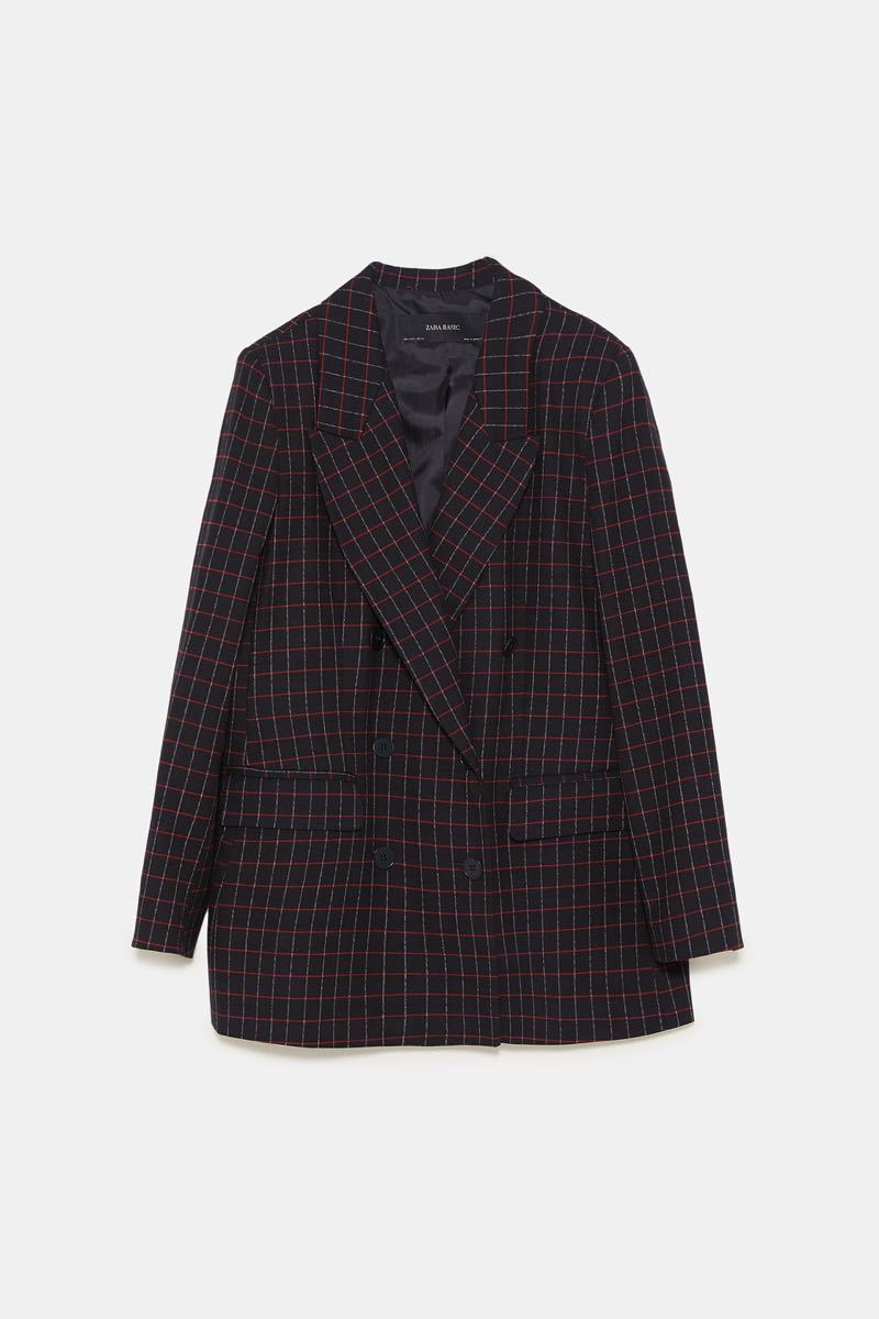 ZARA チェック柄フロントクロスブレザー ジャケット ザラ|Yahoo ZARA チェック柄フロントクロスブレザー ジャケット ザラ|Yahoo