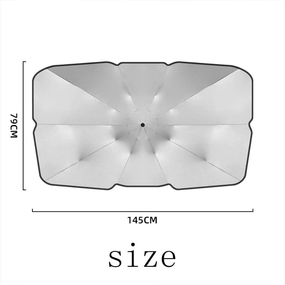 車のフロントガラスの日よけ 車用パラソル サンシェード 車中泊 プライバシー保護 暑さ対策 簡単取付 収納ポーチ付き 遮光 断熱_画像1