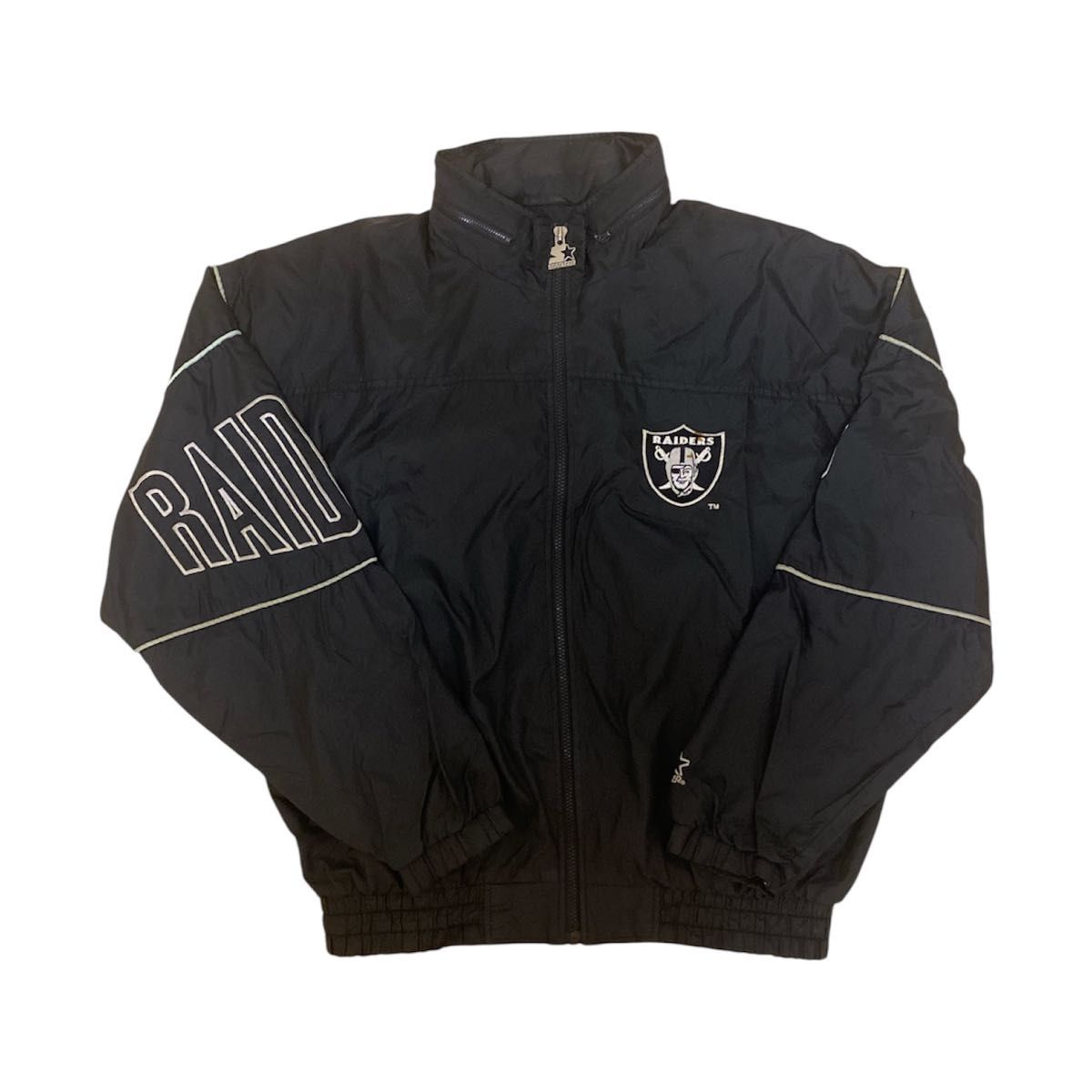 ヴィンテージ NFL Starter 古着緑黒ジャケット L 早い者勝ち】Vintage 90s STARTER NFL RAIDERS レイダース