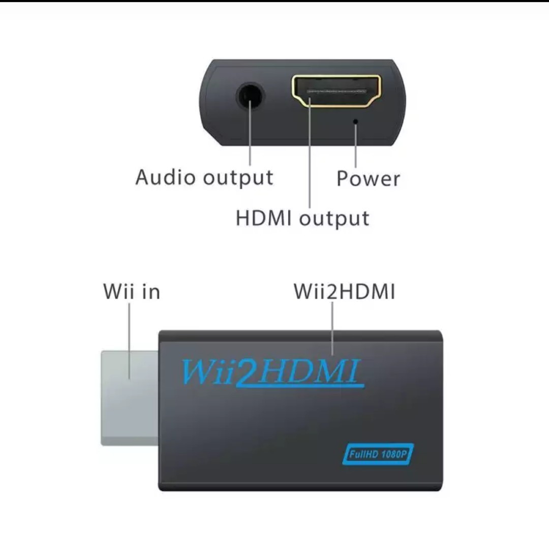 wii to HDMI コンバーター 変換 アダプタ HDMIケーブル付き 黒