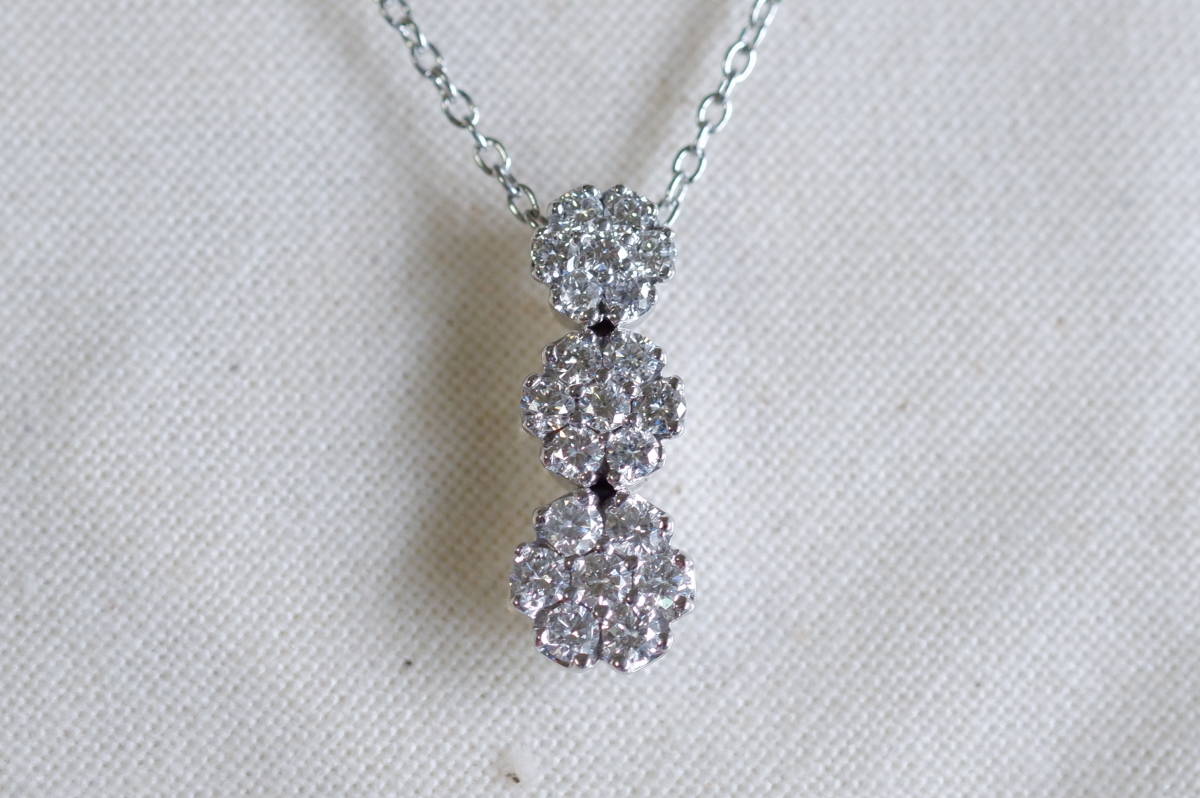 K18 WG ポンテヴェキオ ダイヤモンド 0.43ct ネックレス ペンダント