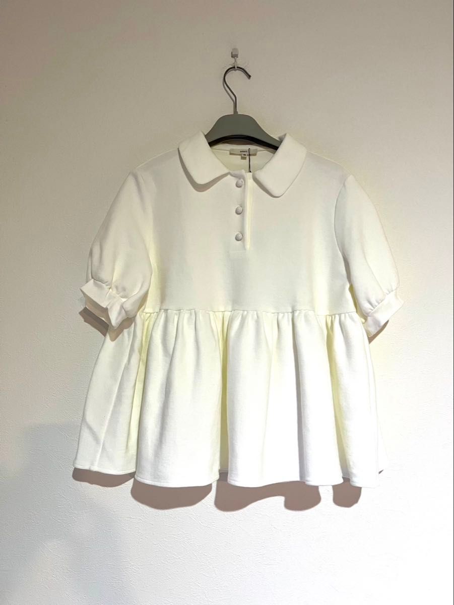 新品タグ付 yori 25SS オーガニックコットンパイルポロカットソー 36 新品タグ付 yori 25SS オーガニックコットンパイルポロ