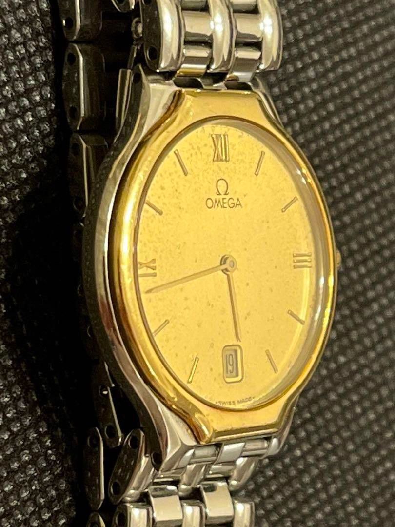 オメガ ヴィンテージ ジャンク品 ジャンク品】OMEGA メンズ腕時計 ベゼル18金 電池交換済・不動品