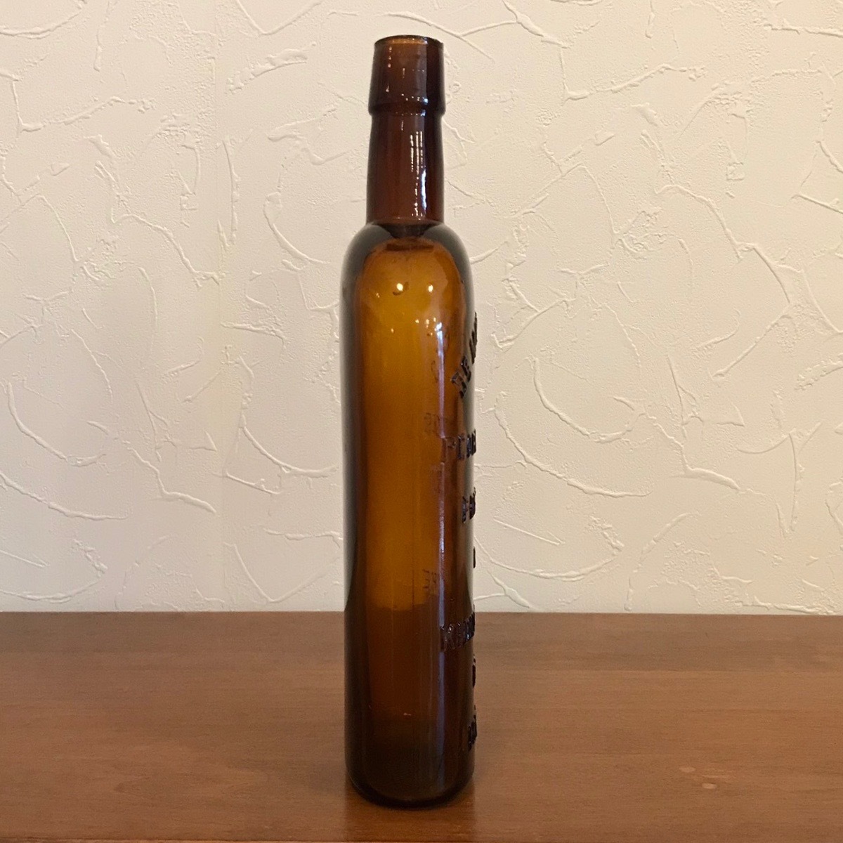 【Antique】Medicine Bottle メディシンボトル 薬品瓶 アンバーガラス エンボス ドライフラワー 什器 アンティーク ヴィンテージ VINTAGE_画像3