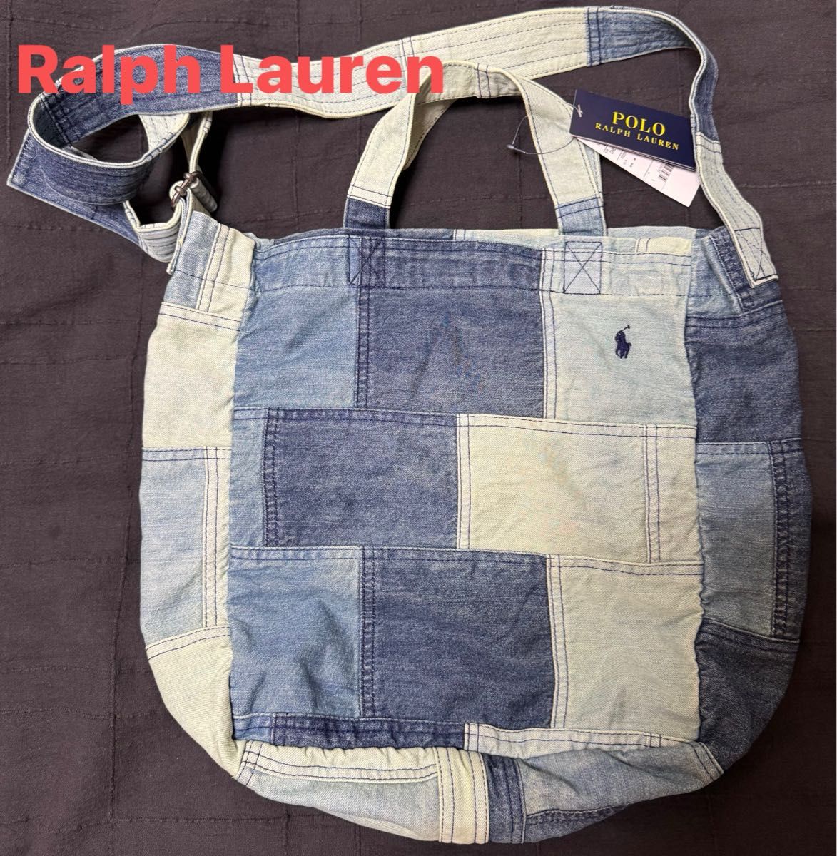 すぐ届く【POLO RALPH LAUREN】パッチワーク デニム トート polo Ralph Lauren パッチワーク デニム トートバッグ