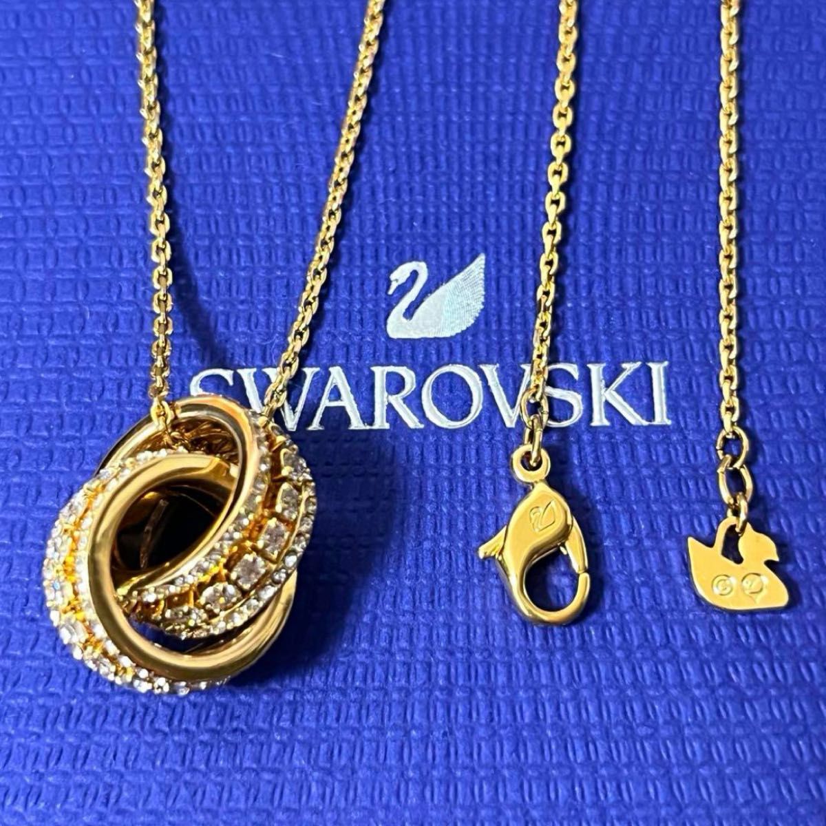 【大セール】Swarovski Further Crystal ネックレス スワロフスキー ネックレス Further ゴールド 正規品 極美品 箱