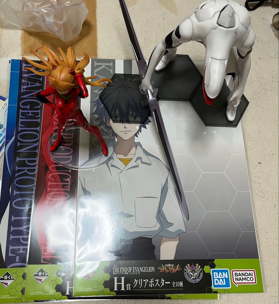【新品】エヴァンゲリオン 一番くじ クリアポスター 全10種セット ② 一番くじ エヴァンゲリオン クリアポスター&フィギュア2体