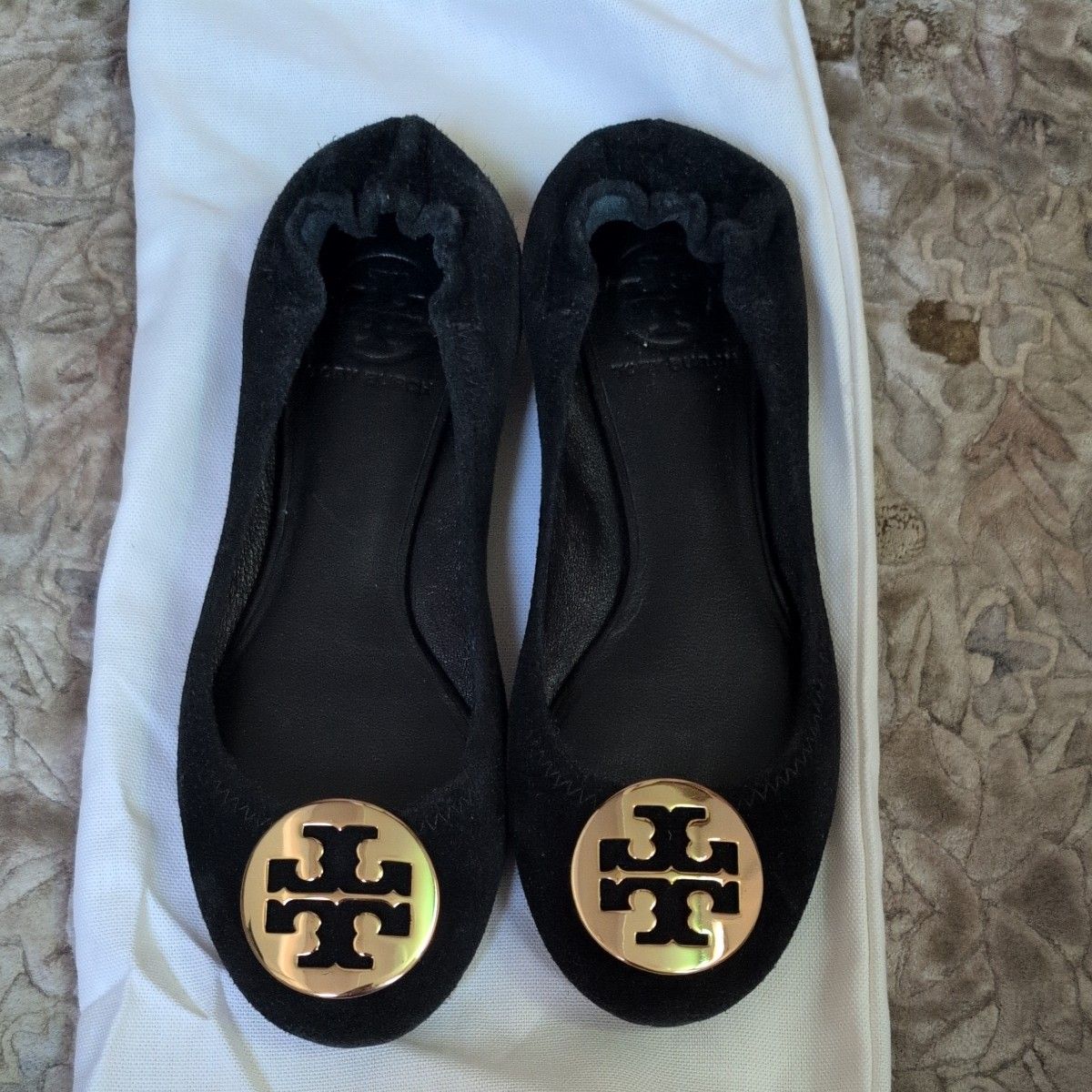 【未使用】Tory Burch フラットシューズ 6M 黒 TORY BURCH フラットシューズ ブラック スエード 6M|Yahoo