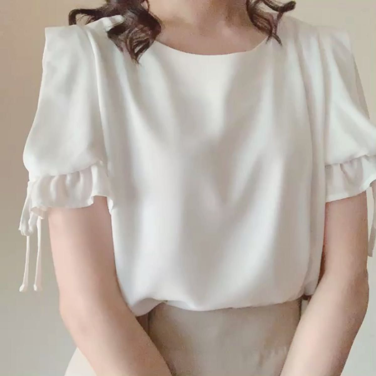 トッコクローゼット りぼん付き割れ袖ブラウス 美品