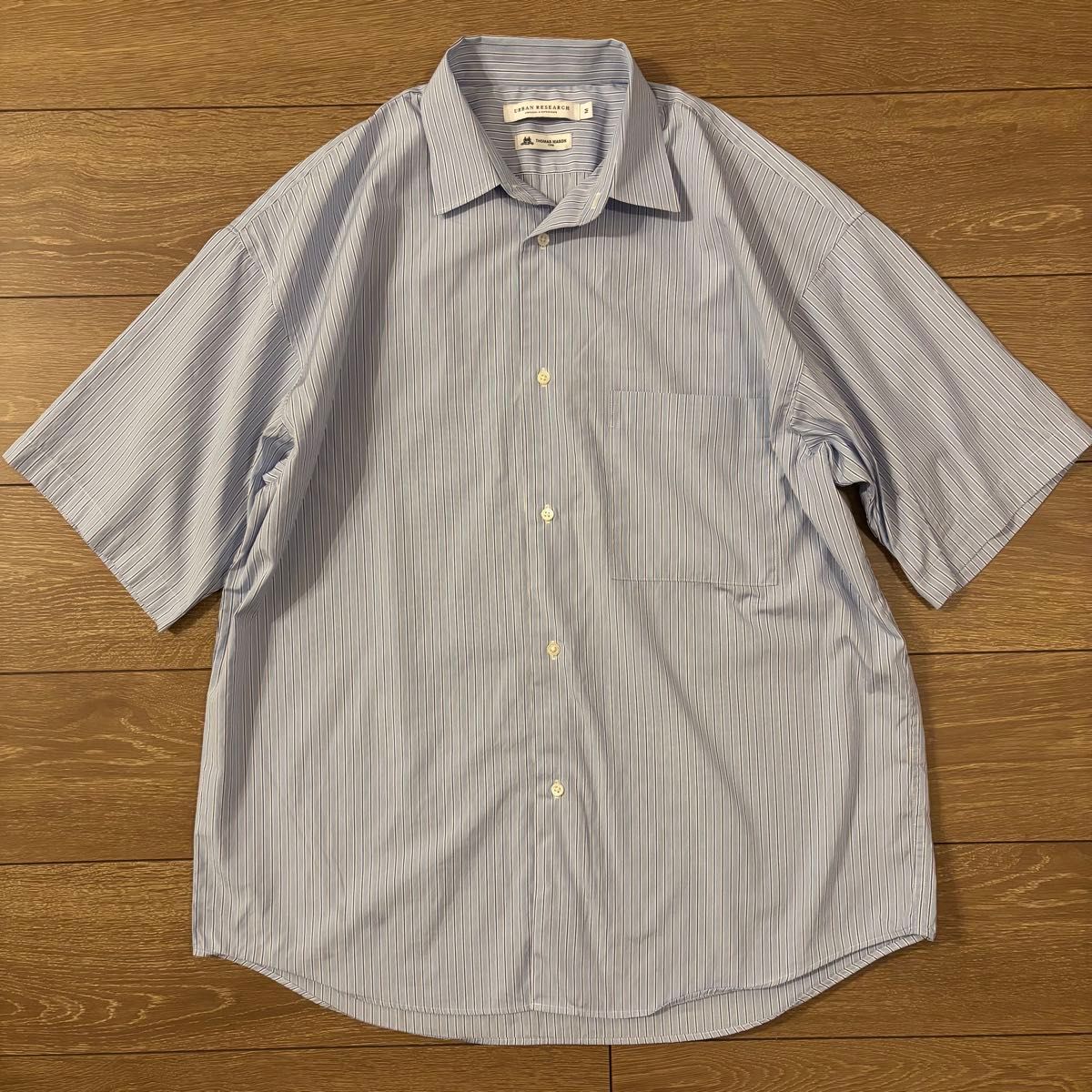 【極美品】アーバンリサーチ トーマスメイソン 半袖 シャツ ストライプ M 極美品 アーバンリサーチ トーマスメイソン 半袖 シャツ