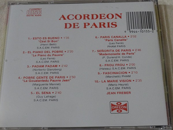CD Jean Freber Acordeon De Paris vol2 аккордеон 