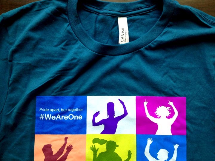 【既決USA】イーベイ★eBay 【非売品】@完売胸元【#WeAreOne】ロゴ入半袖Tシャツ【eBay Men's Pride Logo Graphic Tee】Teal @L_画像5