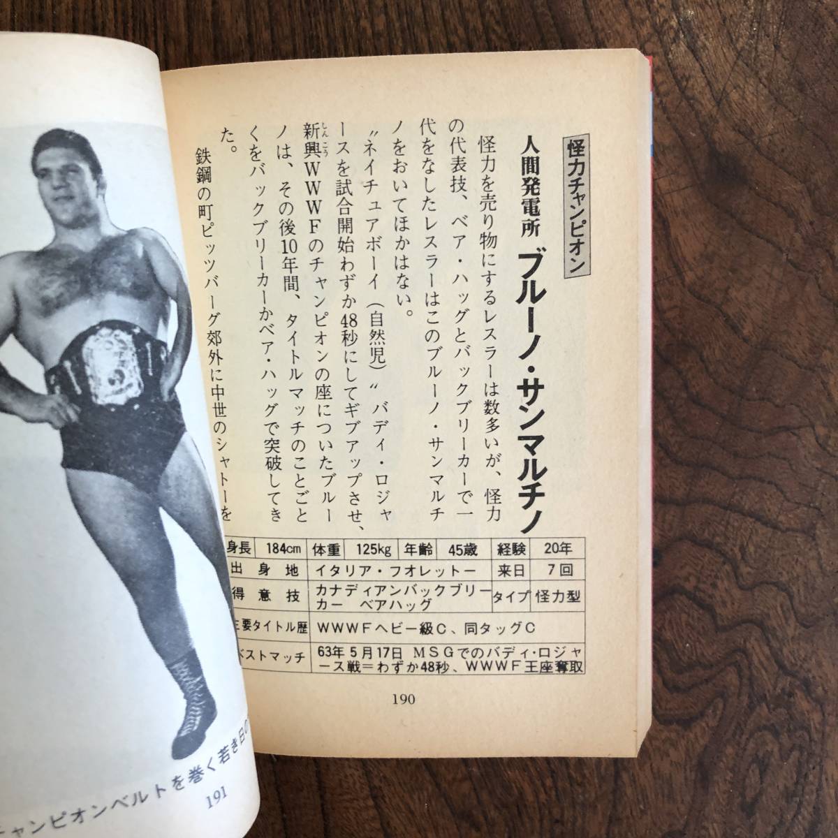 KB ＜ プロレス チャンピオンズ 世界のタイトルホルダー ＞ 広済堂 昭和60年 プロレス レスラー_画像8