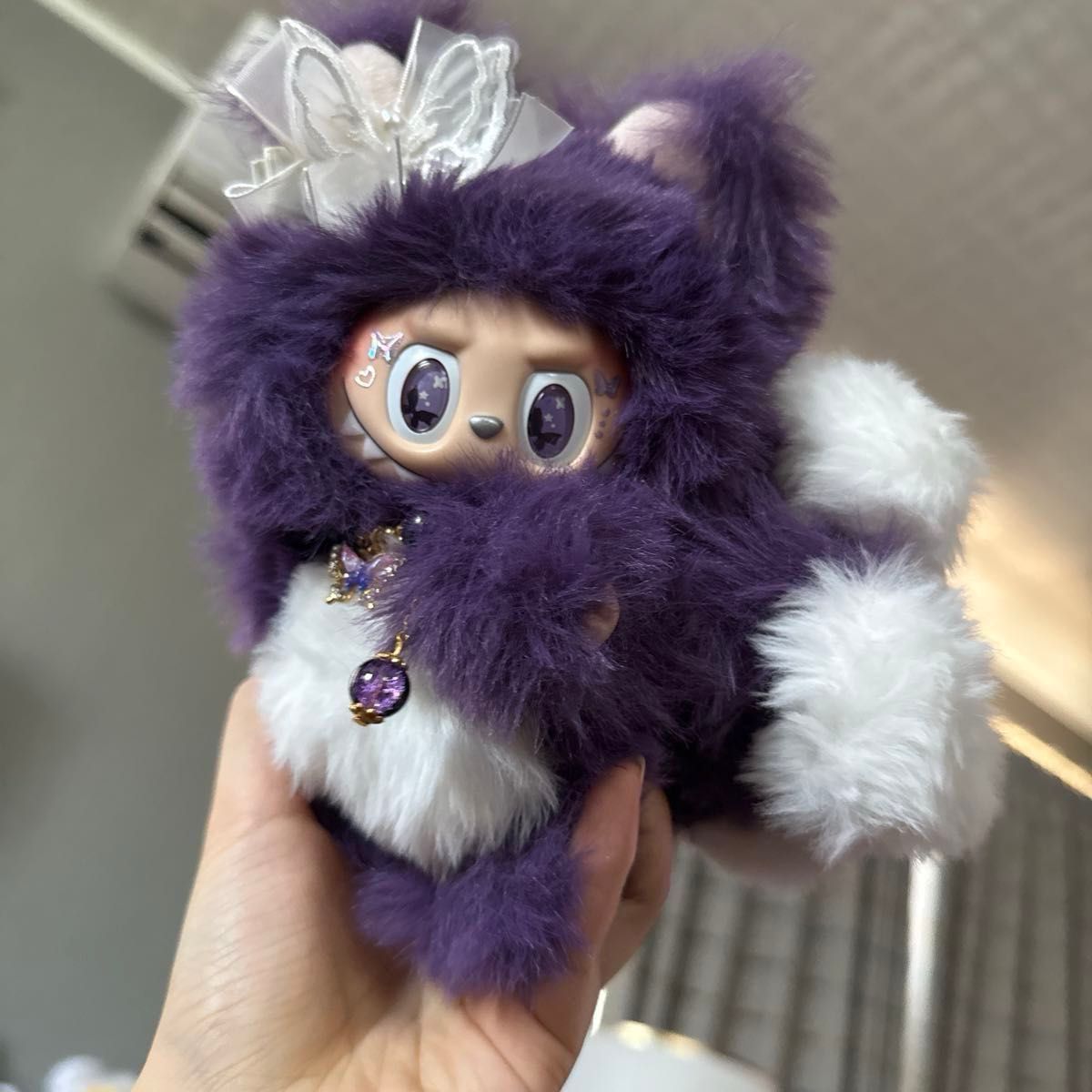 【海外限定】ZIMOMO LABUBUぬいぐるみキーホルダー紫 海外限定】ZIMOMO LABUBUぬいぐるみキーホルダー紫 海外限定