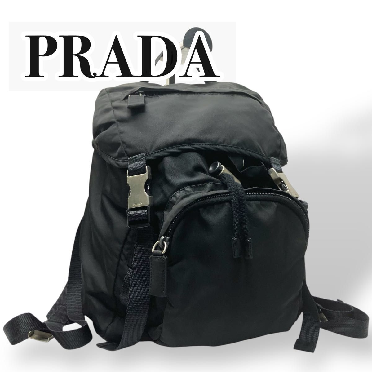 プラダ PRADA ステート ナイロン ミニリュック 三角ロゴ ブラック PRADA プラダ ミニリュック バックパック ナイロン ブラック