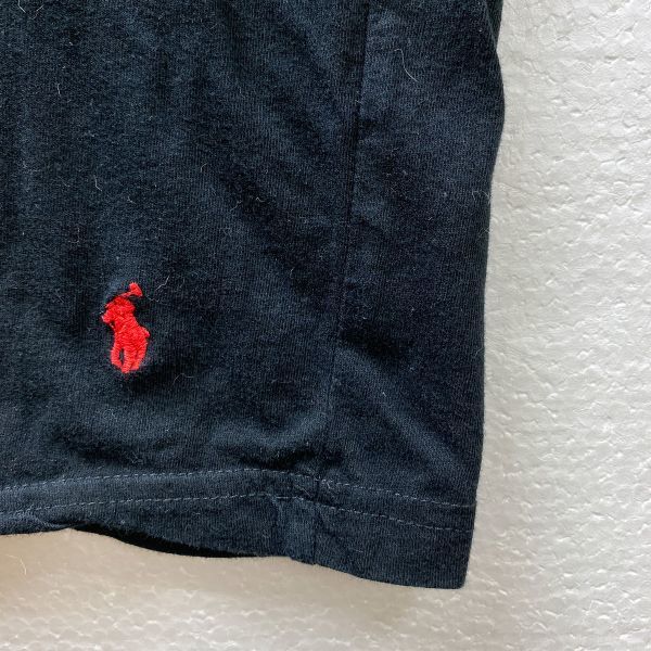 ポロ ラルフローレン クルーネック コットン 半袖 Tシャツ 黒 無地 (M) ブラック POLO RALPH LAUREN_画像6