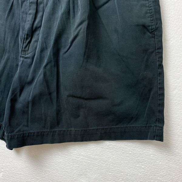 00's ポロラルフローレン 2タック コットン ショーツ 黒 (35) ブラック 00年代 旧タグ オールド ショートパンツの画像4