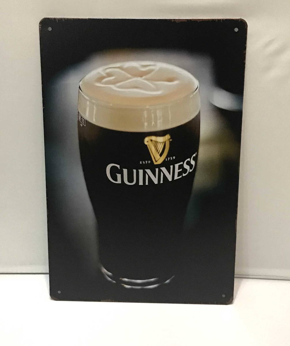 新品●ブリキ看板 ギネスビール アメリカ雑貨 Guinness Beer かっこいい おしゃれ インテリアに！ レトロ アンティーク ビンテージ K34